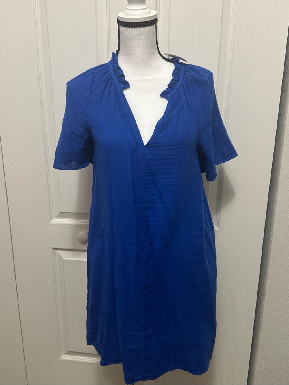 Old Navy Royal Blue Short-Sleeve Midi Dress
